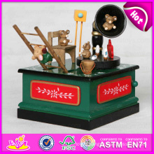 2015 Wooden Gift Music Box for Kids, Wooden Crafts Carousel Children Music Box, Wooden Music Box Toys for Promotion Gift W07b020A